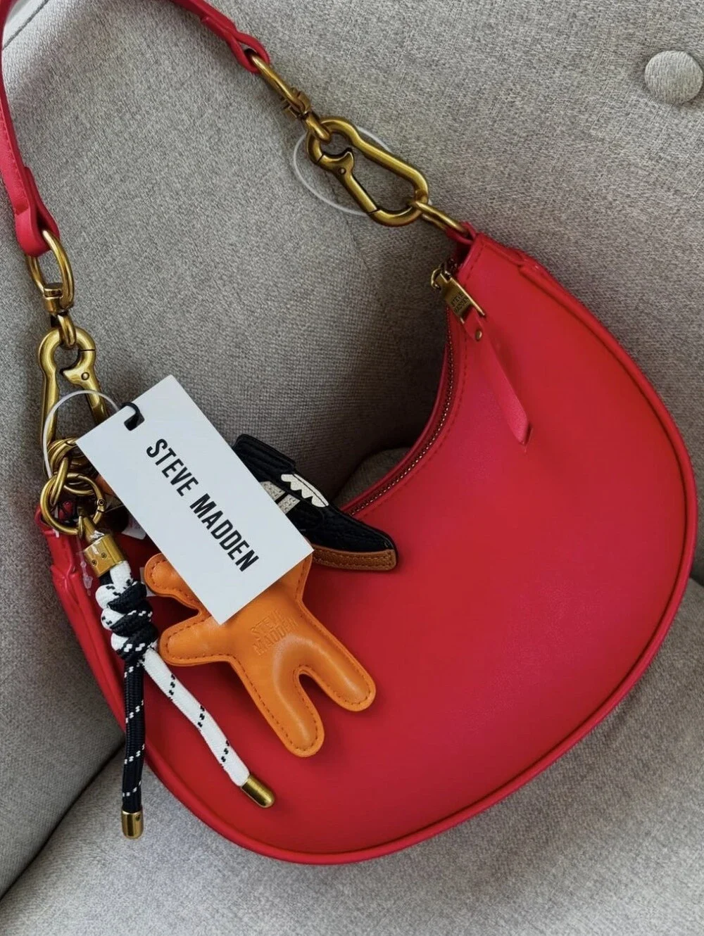 Steve Madden Red Crescent Shoulder Handbag